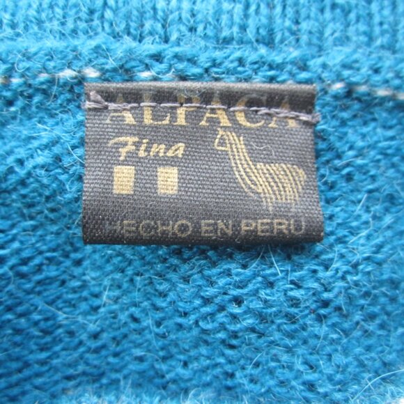 Alpaca Wool pullover sweater in royal blue size medium - Picture 2 of 5